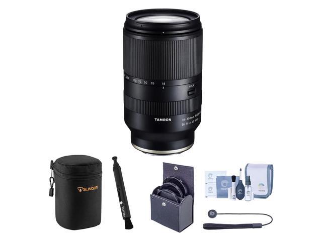 Tamron 18-300mm f/3.5-6.3 Di III-A VC VXD Lens for Sony E Bundle with 67mm Filter Kit, Lens Case, Lens Cleaner, Cleaning Kit, Universal Lens Cap...