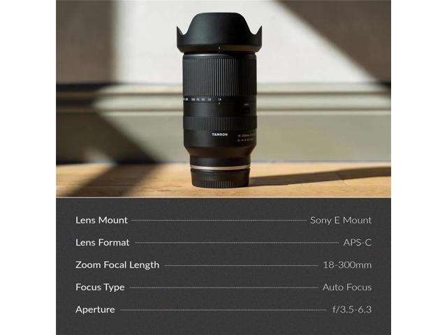 Tamron 18-300mm f/3.5-6.3 Di III-A VC VXD Lens for Sony E Bundle with 67mm Filter Kit, Lens Case, Lens Cleaner, Cleaning Kit, Universal Lens Cap...