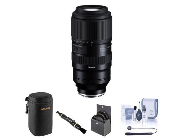 Tamron 50-400mm f/4.5-6.3 Di III VC VXD Lens for Sony E Bundle with 67mm Filter Kit, Lens Case, Lens Cleaner, Cleaning Kit, Universal Lens Cap Tether
