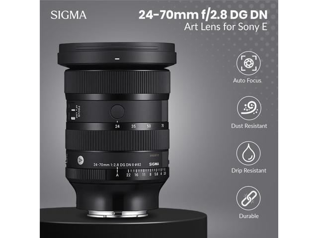 Sigma 24-70MM F2.8 DG DN II ART Lens for Sony E Bundle with Slinger Soft Lens Case Medium, 82mm Digital Essentials Filter Kit, Complete Optics Care...