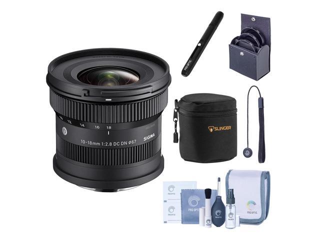 Sigma 10-18mm f/2.8 DC DN Contemporary Lens for Sony E, Bundle with 67mm Filter Kit, Soft Lens Case, Lens Cleaner, Lens Cap Tether and Cleaning Kit