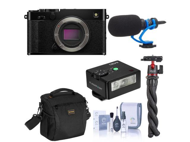 Fujifilm X-E5 Mirrorless Camera, Black Bundle with Memory Card, Shoulder Bag, Cleaning Kit, Battery Pack, Card Reader