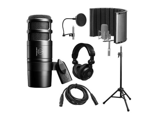 Audio-Technica AT2040 Hypercardioid Front-Address Dynamic Podcast Microphone Bundled with, Reflection Filter, Tripod Mic Stand, Pop Filter, 10' XLR...