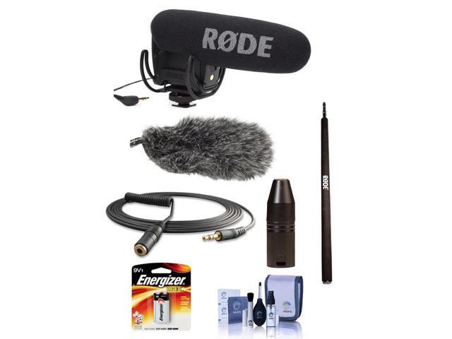 Rode Microphones VideoMic Pro with Rycote Lyre Shockmount - Bundle with Rode Micro Boompole for Microphones, Rode DeadCat VMPR Artificial Fur Wind...