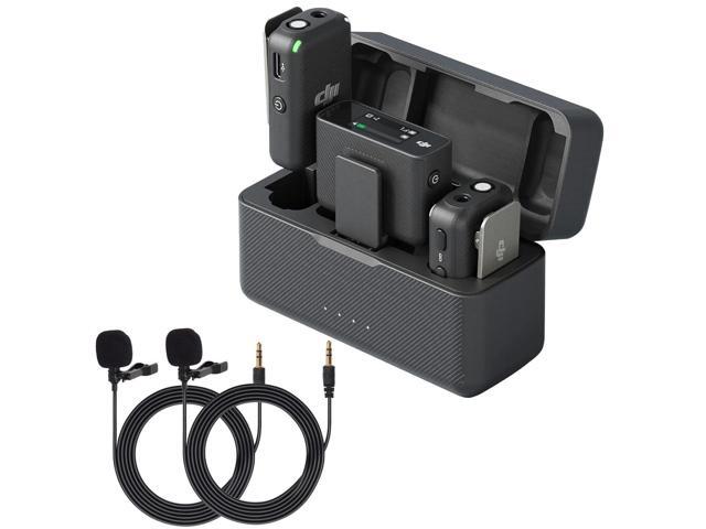 DJI Mic (2 TX + 1 RX + Charging Case), Wireless Lavalier Microphone, 820 ft.)Range, 15hr Battery, Wireless Microphone for PC, iPhone, Android,...