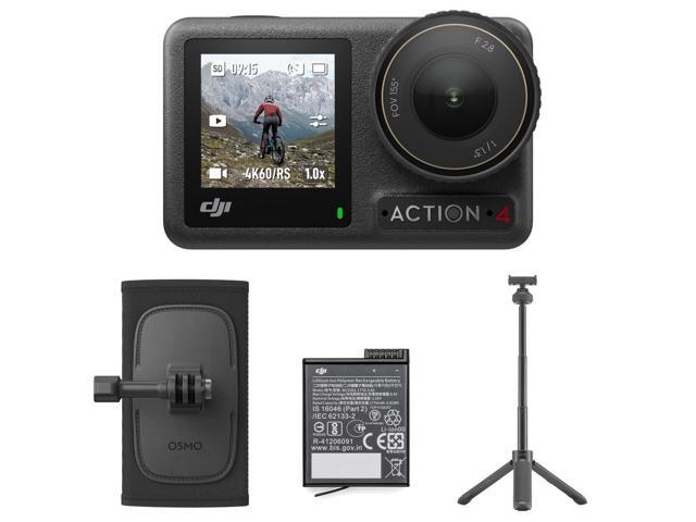 DJI Osmo Action 4 Camera Standard Combo Bundle with Backpack Strap Mount, Mini Extension Rod with Built-In Tripod, Osmo Action 160-minute Extreme...