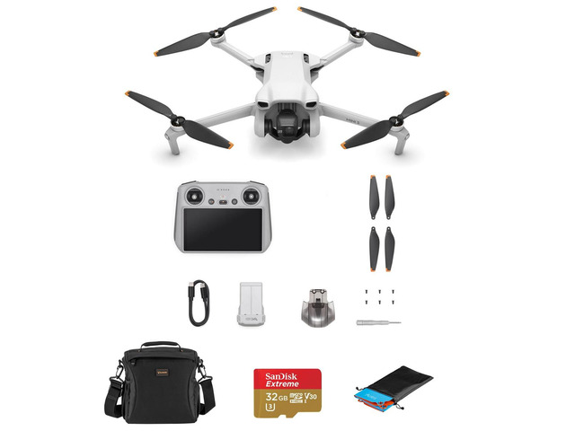DJI Mini 3 Drone w/Remote Controller, 32GB microSD Card & Accessories Kit