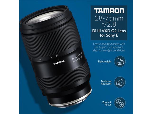 Tamron 28-75mm F/2.8 Di III VXD G2 for Sony E-Mount Full Frame/APS-C Bundle with 67mm Filter Kit, Cap Tether, Cleaning Kit, Software Kit, Soft Lens...