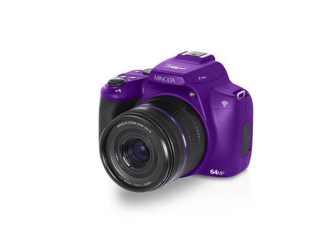 Minolta MNB10Z 64MP Digital Camera, Purple, Bundle with Shotgun Microphone, 49mm Filter Kit and Shoulder Bag