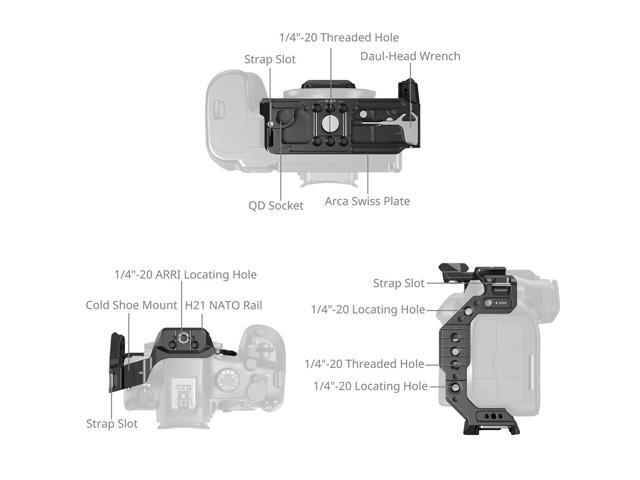 SmallRig HawkLock Quick Release Half Camera Cage for Canon EOS R6 Mark III/R6 Mark II/R5 Mark II, Black