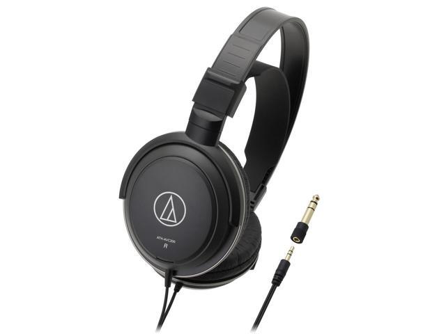 Audio-Technica ATH-AVC200 SonicPro Closed-Back Dynamic Over-Ear Headphones, Black, Bundle with Desktop Stand