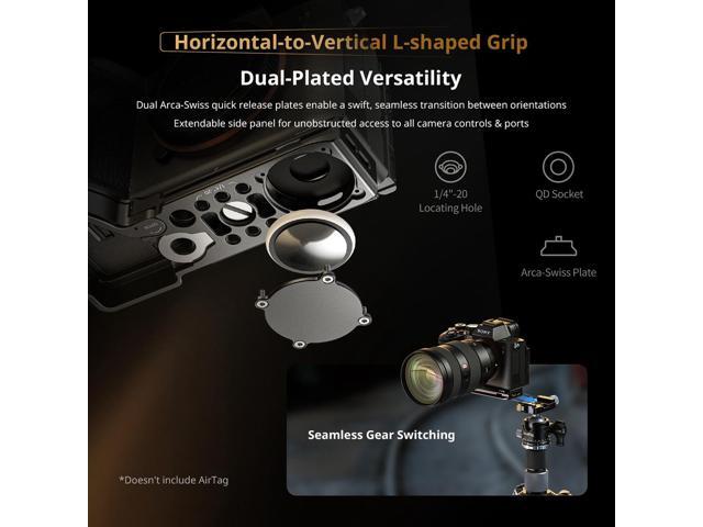 SmallRig Arca-Swiss Baseplate with AirTag Slot for Sony Alpha 7 V/7R V/7 IV/7S III/1/7R IV Cameras, Black