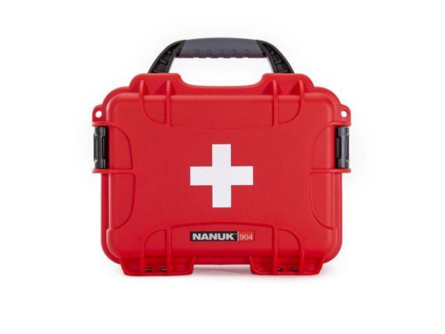 Nanuk Outdoor Series 904 Waterproof First Aid Case with Medical Accessories, Red