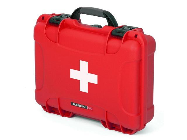 Nanuk Outdoor Series 910 Waterproof First Aid Case with Medical Accessories, Red