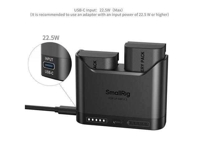 SmallRig 2x LP-E6NH 14Wh 7.2V 1940mAh Camera Battery with Dual Charger, Black