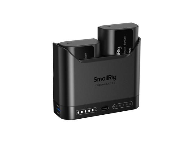 SmallRig 2x DMW-BLK22 14Wh 7.2V 1940mAh Camera Battery with Dual Charger, Black