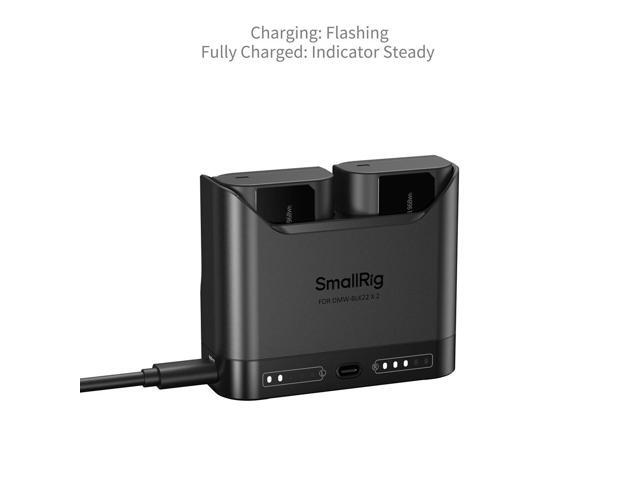 SmallRig 2x DMW-BLK22 14Wh 7.2V 1940mAh Camera Battery with Dual Charger, Black