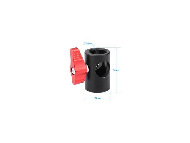 CAMVATE Light Stand Head Adapter with 1/4' Female Thread & ARRI Locating Pins (Red Ratchet Knob)