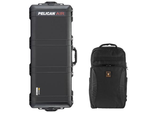 Pelican 1745 Air Long Case with Pick-N-Pluck Foam Black, Bundle with Backpack