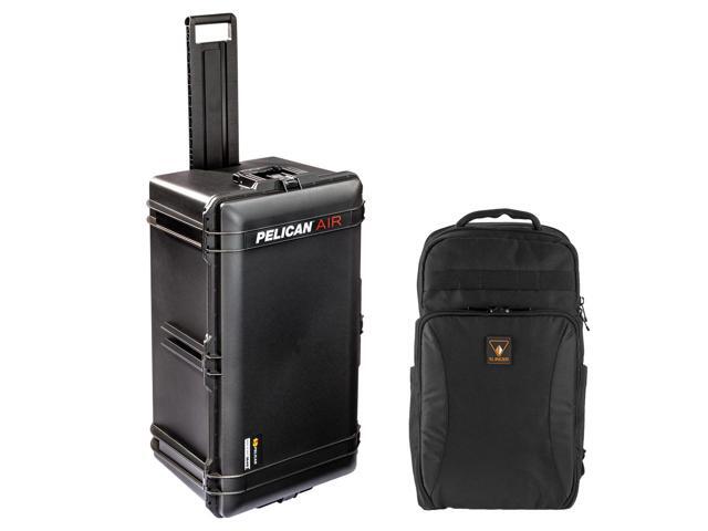 Pelican 1646AirNF Wheeled Hard Case No Foam Black, Bundle with Backpack