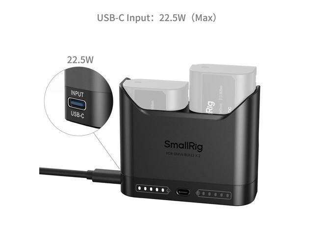 SmallRig Camera Battery Charger for Panasonic DMW-BLK22, Black