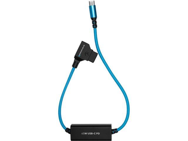 Kondor Blue 16' D-Tap to USB Type-C Power Delivery Cable for Mirrorless Cameras and Laptops, Blue