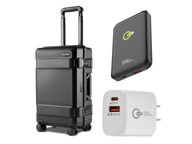 Pelican ATX 22' Wheeled Carry-On Hard Travel Case, Black, Bundle with Power Bank