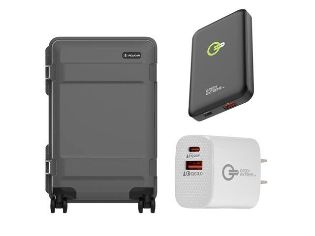 Pelican ATX 22' Wheeled Carry-On Hard Travel Case, Charcoal, with Power Bank