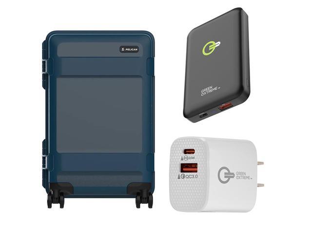 Pelican ATX 22' Wheeled Carry-On Hard Travel Case, Indigo,Bundle with Power Bank