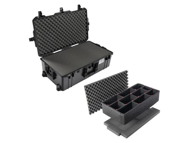 Pelican 1615AirWF Wheeled Hard Case with Foam Insert, Black, Bundle with TrekPak Divider Kit