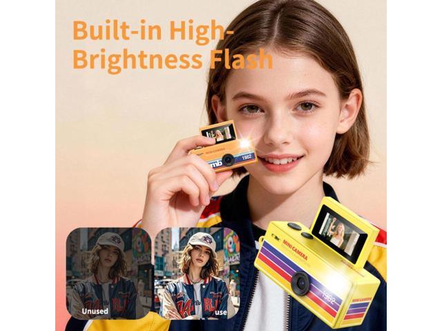 Aries Mini Keychain Digital Camera With Flip Display - Orange