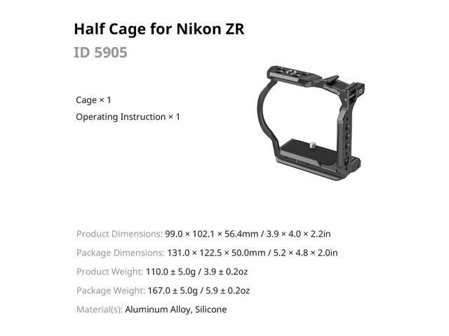 SmallRig Half Cage for Nikon ZR Camera