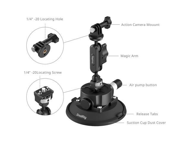 SmallRig 4.5' Suction Cup Mount for Action Cameras, Black