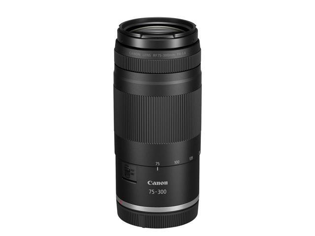 Canon RF 75-300mm f/4-5.6 Lens, Black, Bundle with 58mm Filter Kit, Lens Case, Cleaning Kit and Lens Cap Tether