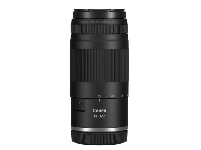 Canon RF 75-300mm f/4-5.6 Lens, Black, Bundle with 58mm Filter Kit, Lens Case, Cleaning Kit and Lens Cap Tether
