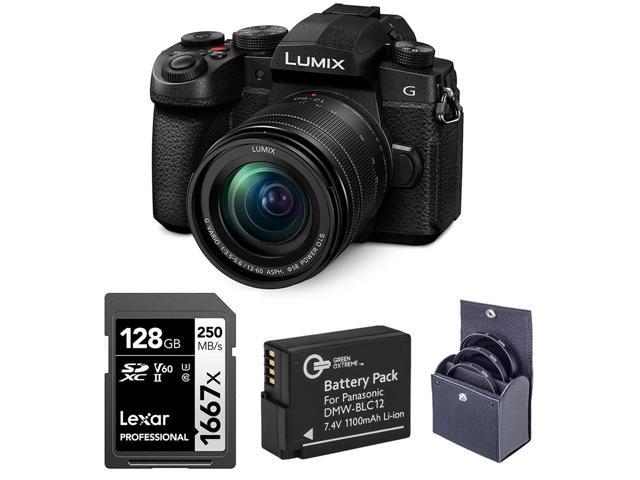 Panasonic LUMIX G97 Mirrorless Camera with LUMIX G Vario 12-60mm f/3.5-5.6 Aspherical Lens, Black, Bundle with DMW-BLC12 Extra Battery, 128GB...