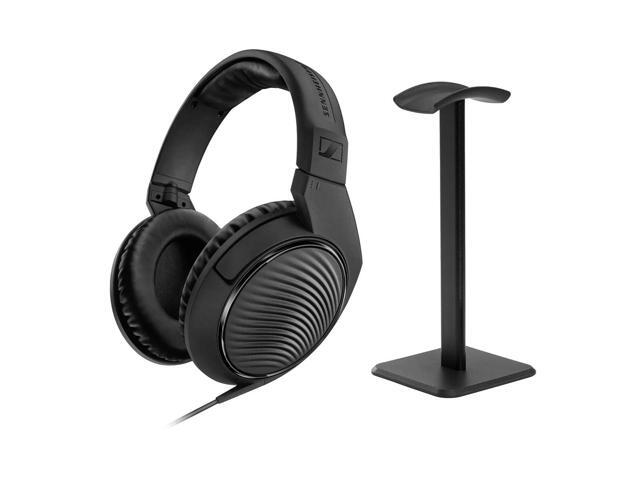 Sennheiser HD 200 PRO Monitoring Headphones with Desktop Headphone Stand with Anti-Skid Silicone Base, Black