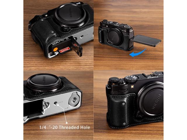 SmallRig Leather Half Case with Wrist Strap for Fujifilm X-M5 Camera, Black