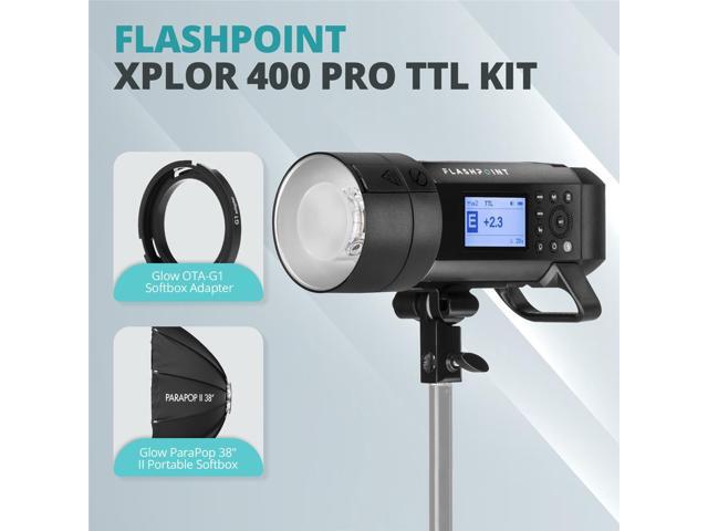 Flashpoint XPLOR 400 Pro TTL R2 Monolight, Bundle w/ParaSnap Softbox & OTA Set