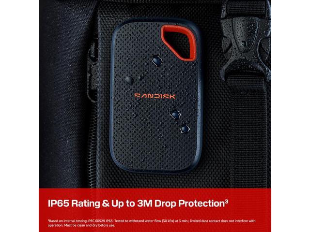 SanDisk - 4TB Extreme Portable SSD, up to 2000MB/s with USB Type-C, IP65 water /dust resistance, up to 3-meter drop protection - Black - image 6