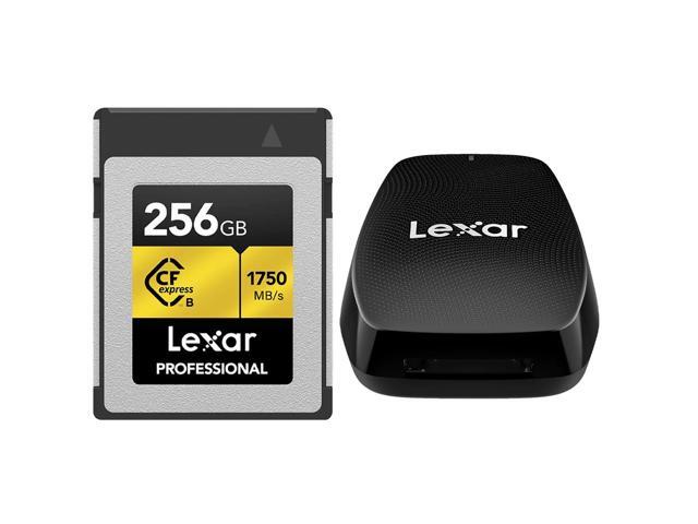 Lexar Gold Series Professional 256GB CFexpress Type-B Memory Card, Bundle with CFexpress Type-B USB 3.2 Gen 2x2 Reader