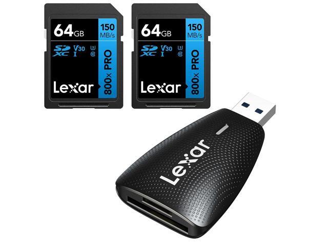 Lexar High-Performance 800x 64GB SDHC/SDXC UHS-I Card (BLUE Series), 2-Pack