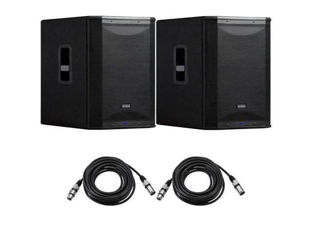 PreSonus 2x AIR15 15' 2-Way Active Sound-Reinforcement Loudspeaker, 1200W Total System Power - with 2x 20' 8mm XLR Microphone Cable