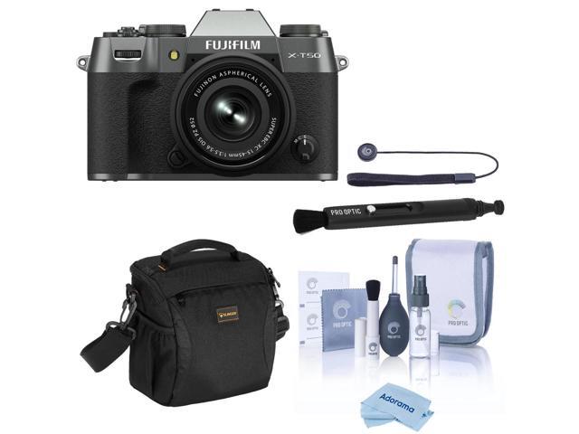 Fujifilm X-T50 Mirrorless Camera with XC 15-45mm Lens Bundle + Lens Cap Tether, Cleaning Kit, Microfiber Cloth, Lens Pen Cleaner & Alpine 140...