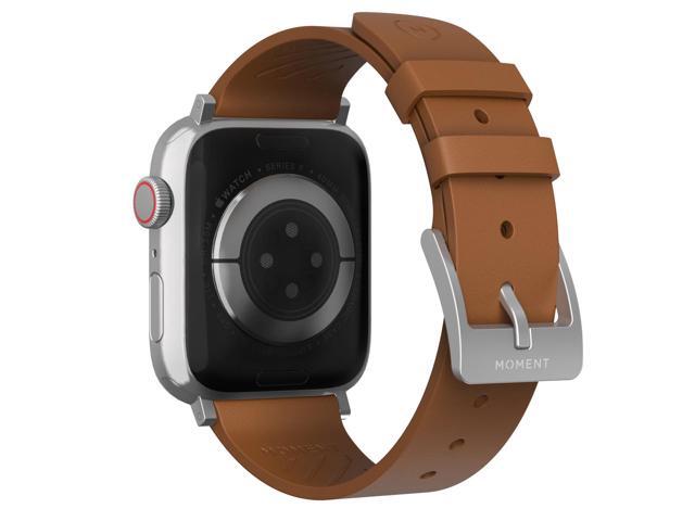 Moment Thin Leather Strap for Apple Watch 38/40/41mm, Antique Cognac