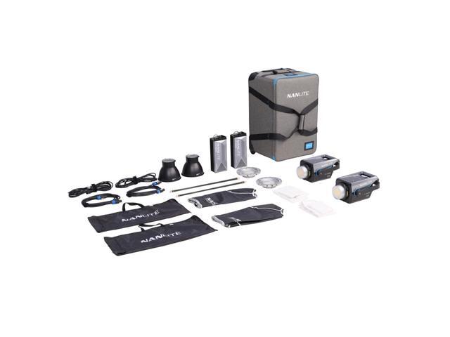 Nanlite FC-500B 520W Bi-Color LED Video 2-Spotlight Kit with Softboxes and Rolling Case
