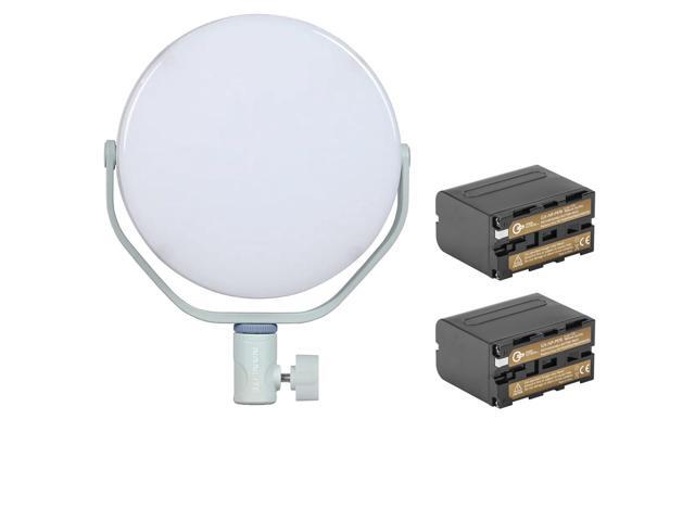 Nanlite miro 30C 30W RGBW LED Round Panel Light, Mint Blue, Bundle with 2x NP-F970 7.2V 7800mAh Lithium-Ion Battery Pack