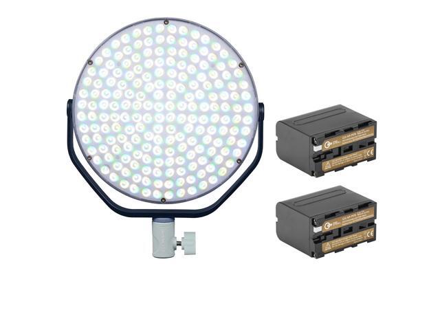 Nanlite miro 60C 60W RGBW LED Round Panel Light, Midnight Blue, Bundle with 2x NP-F970 7.2V 7800mAh Lithium-Ion Battery Pack