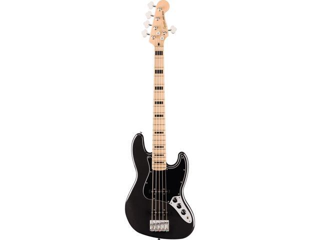 Fender Squier Affinity Series Active Jazz Bass V 5-String Guitar, Black Metallic