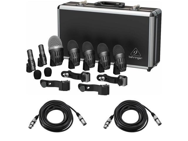 Behringer BC1500 Premium 7-Piece Drum Microphone Set for Studio and Live Applications, Bundle with 2x 25' XLR Male to Female Professional...